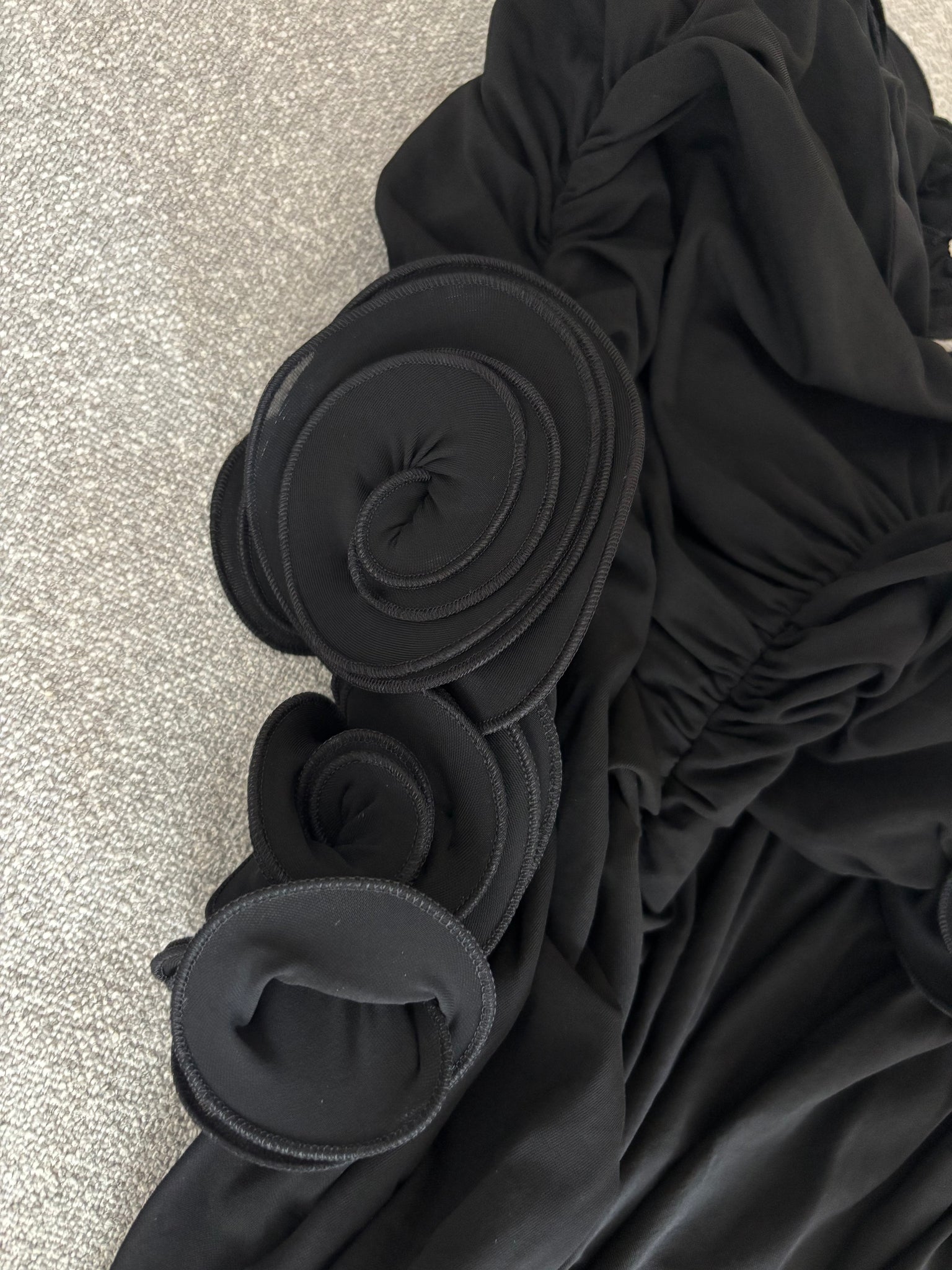 Magda Butrym black roses dress